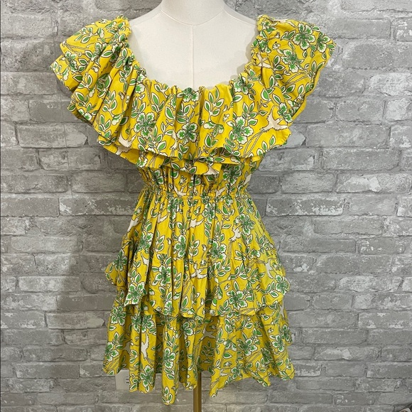 RHODE Dotty Dress in Yellow Eden